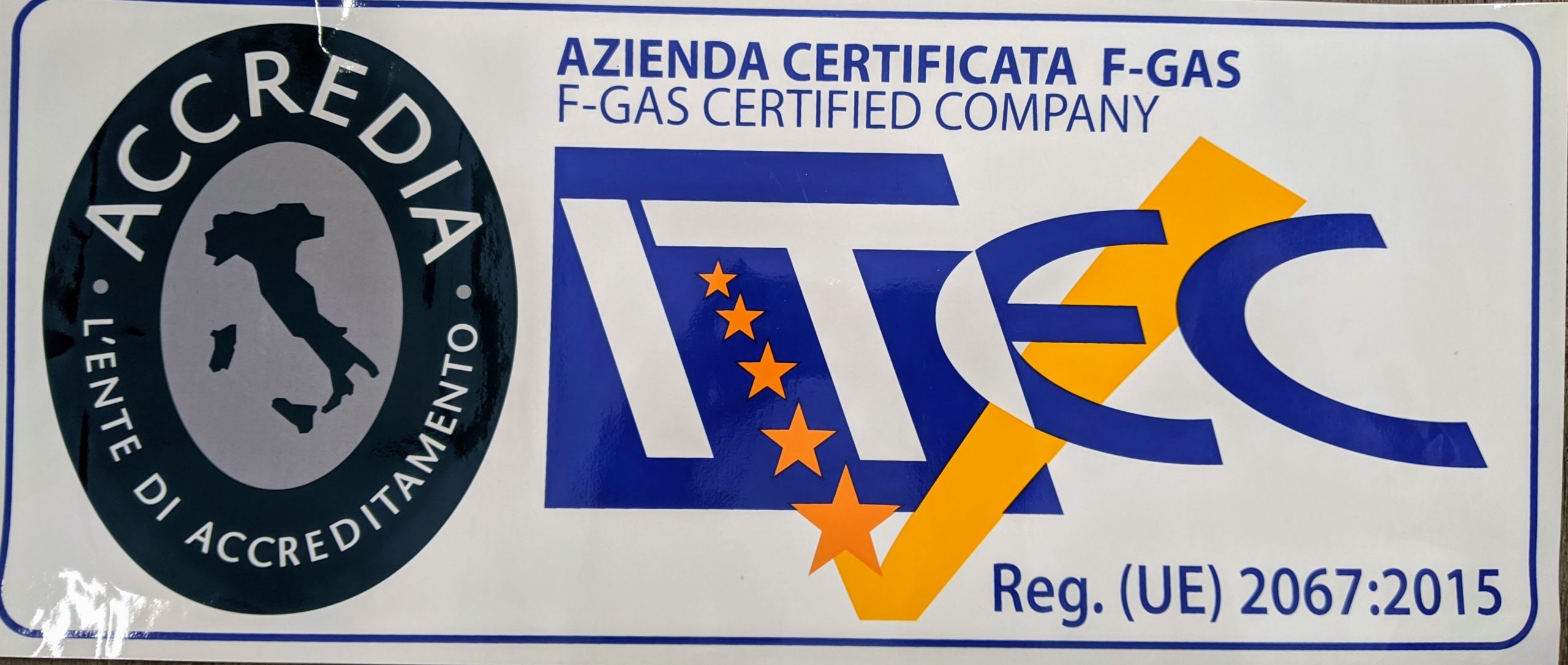 Auxo è azienda certificata F-gas